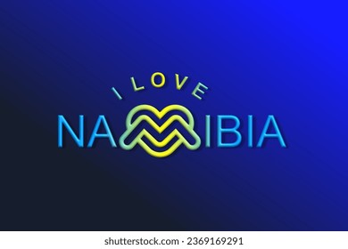Vector es la palabra "AMO NAMIBIA". Redondo, contorno y elegante