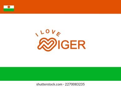 Vector is the word "I LOVE NIGER". RED, GREEN AND WHITE.