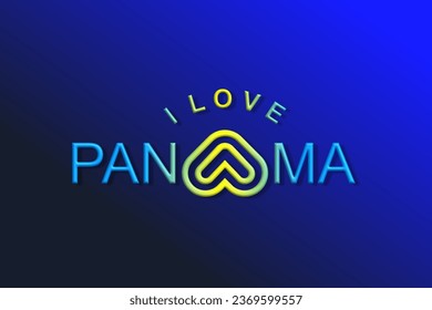 Vector ist das Wort "I LOVE PANAMA". gerundet, umrissen und elegant