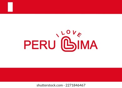 Vector is the word "I LOVE PERU. RED AND WHITE.
