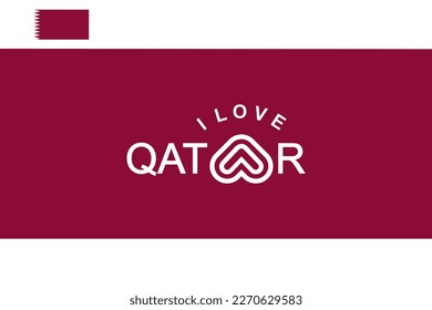 Vector is the word "I LOVE QATAR. RED AND WHITE.