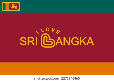 Vector es la palabra "I LOVE S R I L A N G K A. NARANJA, ROJA Y GRIS.