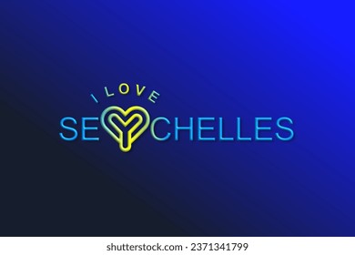 Vector is the word "I LOVE SEYCHELLES". Rounded, outline and elegant