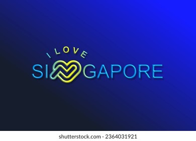 Vector is the word "I LOVE SINGAPORE". Rounded, outline and elegant.