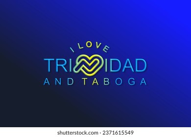 Vector is the word "I LOVE TRINIDAD  TABOGA". Rounded, outline and elegant