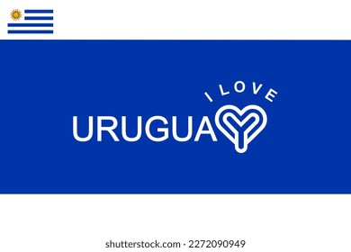 Vector es la palabra "AMO A URUGUAY. AZUL Y BLANCO.