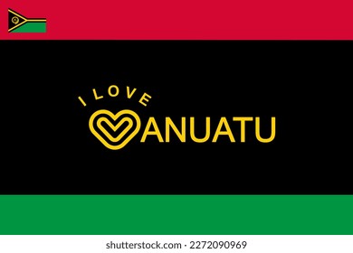 Vector is the word "I LOVE VANUATU. ORANGE, BLACK, GREEN AND RED.