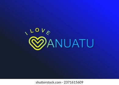 Vector es la palabra "AMO a VANUATU". Redondo, contorno y elegante