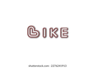 The vector is the word "LIKE". The letter L is in the symbol of love. Shadow.