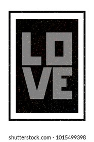 vector the word LOVE with many star background, vector eps 10