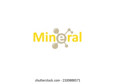Vector is the word "Mineral". Inside the atomic trajectory symbol is the letter e.