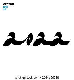 Vector of word (new year 2022). Flat style vector illustration