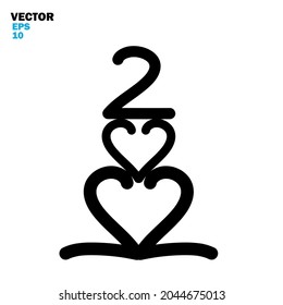 Vector of word (new year 2022). Flat style vector illustration