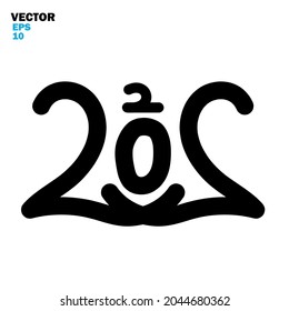 Vector of word (new year 2022). Flat style vector illustration