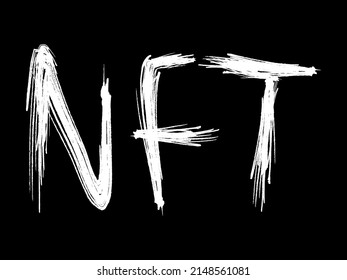 Palabra vectora nft. Slogan blanco sobre fondo negro. Nft.