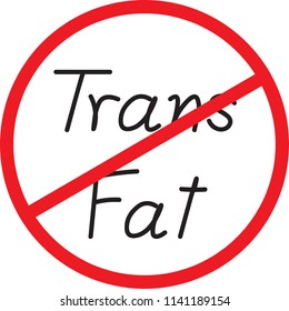 Vector - Word No Trans Fat isolated on white background. Can be use for icon, label, badge, seal, sign, sticker. Health care concept.