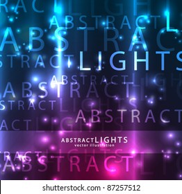 Vector word pattern background. Words on colorful shiny background