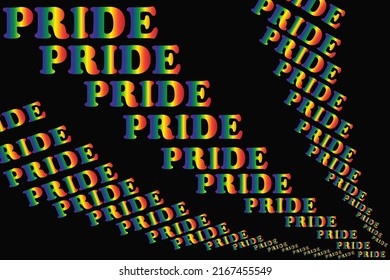 Vector with the word Pride ejected to represent A light that will be accepted and equal to all genders.
