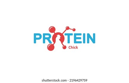 Vector is the word "protein chick" into a complex protein molecule. Elegant and attractive.
