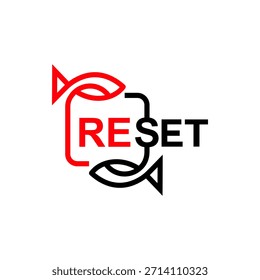 ist das Wort "Reset". Faust, quadratisch, elegant und umrissen