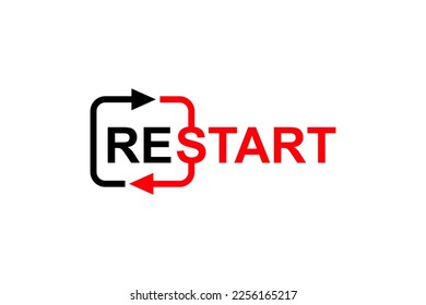 vector is the word "Restart". Square, elegant and outline