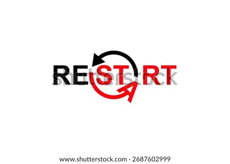 vector is the word "Restart". Square, elegant and outline