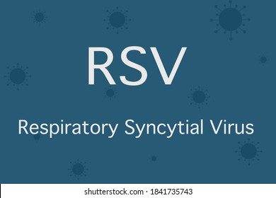 Vector - frases RSV (Virus respiratorio sincicial) sobre fondo azul oscuro. Imagen simple. Gripe por brote de temporada. Concepto de salud.