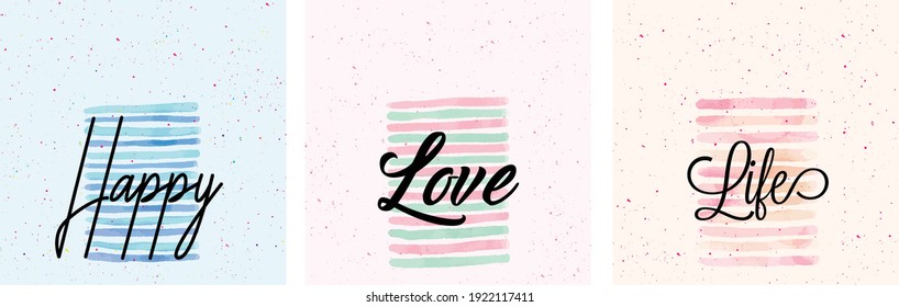 vector words  and text with positive and inspirational message on abstract background with pastel and other colors patterns