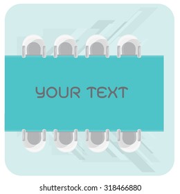 vector Work desk Conference on blue background