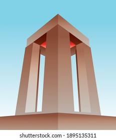 Vector work drawn across the Çanakkale Martyrs Monument. It is a monument built for the Battle of Çanakkale.