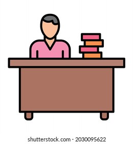 Vector Work Filled Outline Icon Design
