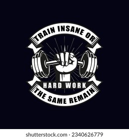 Vector work hard typography t shirt design.