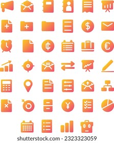 Vector of Work Icon Set Solid Gradient. Perfect for user interface, new application.