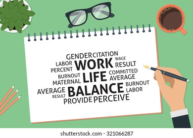 vector work life balance concept,template