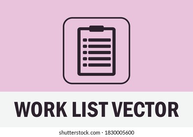 Vector of work list isolated on light background. For designer. 
