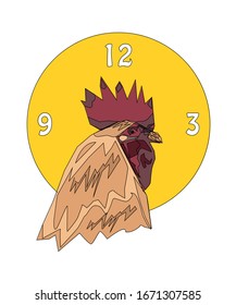 vector work showing cock and clock
