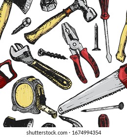 Herramientas de trabajo de vectores esbozar iconos para reparación de casas