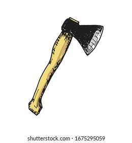Vector work tools sketch icons for house repair. Axe