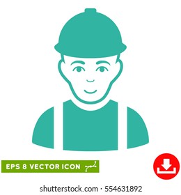 Vector Worker EPS vector pictograph. Illustration style is flat iconic cyan symbol on a transparent background.