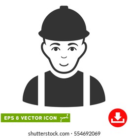 Vector Worker EPS vector pictograph. Illustration style is flat iconic gray symbol on a transparent background.