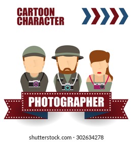 Vector worker set - Flat Photographer