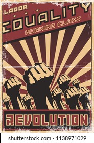 Vector Working Class Revolution Retro Poster Stylization