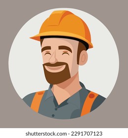 Vector working man smiling cartoon labor