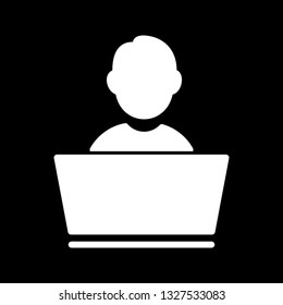 Vector Working On Laptop Icon