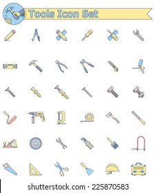 Vector working tools icon set