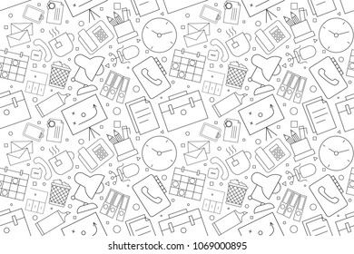 Vector workplace pattern. Workplace seamless background	