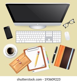 Vector Workplace Top View