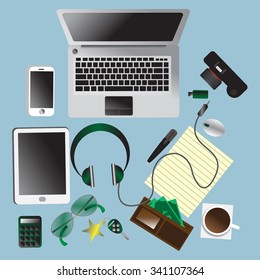 Vector Workplace Top View