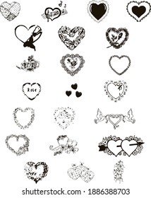 corazones y valentina de vectores