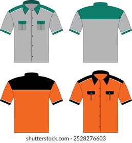 vector workshirt mockup two colour